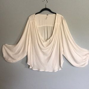 Free People Drapy Cream Blouse